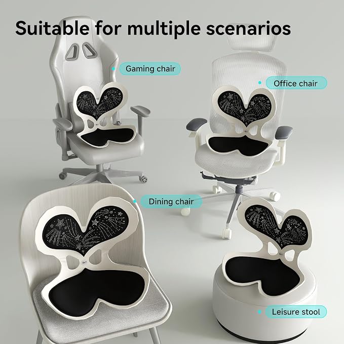 BKT Ergonomic Seat Cushion - Lumbar Support Pillow for Office Chair & Floor | Premium upgraded materials for long sitting. Comfort for students, nursing mothers, office workers and outdoor fishing trips
