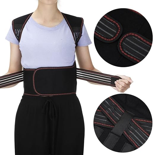 Seniors Self Heating Back Brace Physical Therapy 108pcs Magnets Full Back Lumbar Support Belt Pain Relief For Middle Elderly Men Women Posture Corrector (Color : Black, Size : XL/X-Large)
