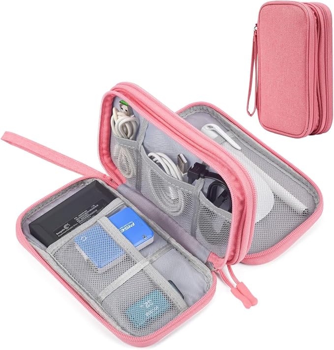 CAOODKDK Electronic Organizer Travel USB Cable Accessories Bag/Case,Waterproof for Power Bank,Charging Cords,Chargers,Mouse,Earphones Flash Drive
