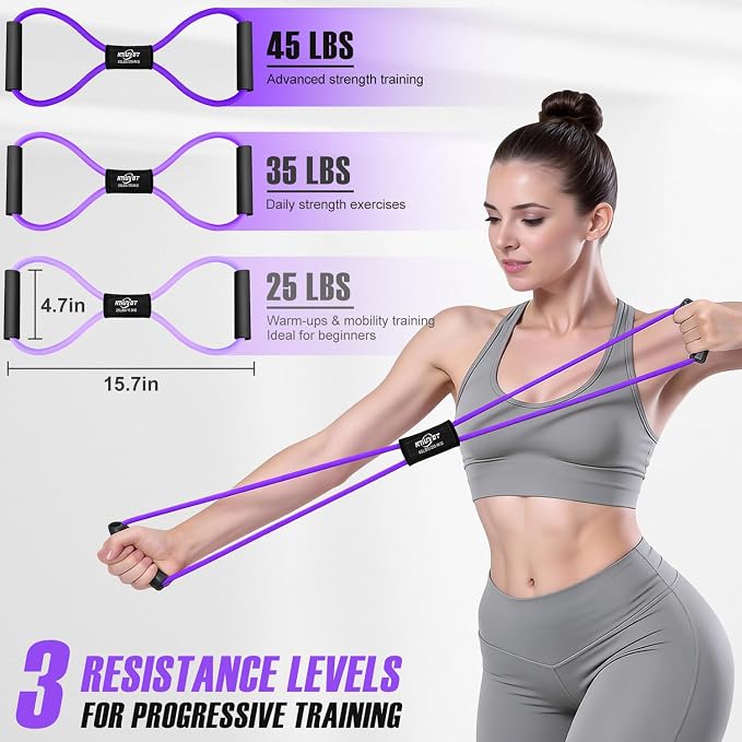 Pedal Resistance Band with Handle, Upgraded Durable Thickened Latex Tubes and Soft Foam Fabric Foot Pedal, Sit Up Exercise Equipment for Abdomen, Waist, Arm, Core/ABS, Leg, Physical Therapy
