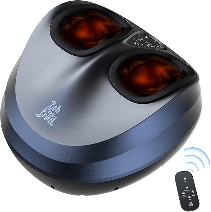 BOB AND BRAD Foot Massager Machine with Heat and Remote, Fits up to Men Size 14, Electric Shiatsu Deep Kneading Foot Massager, Relieve for Plantar Fasciitis and Neuropathy Pain, FSA Eligible