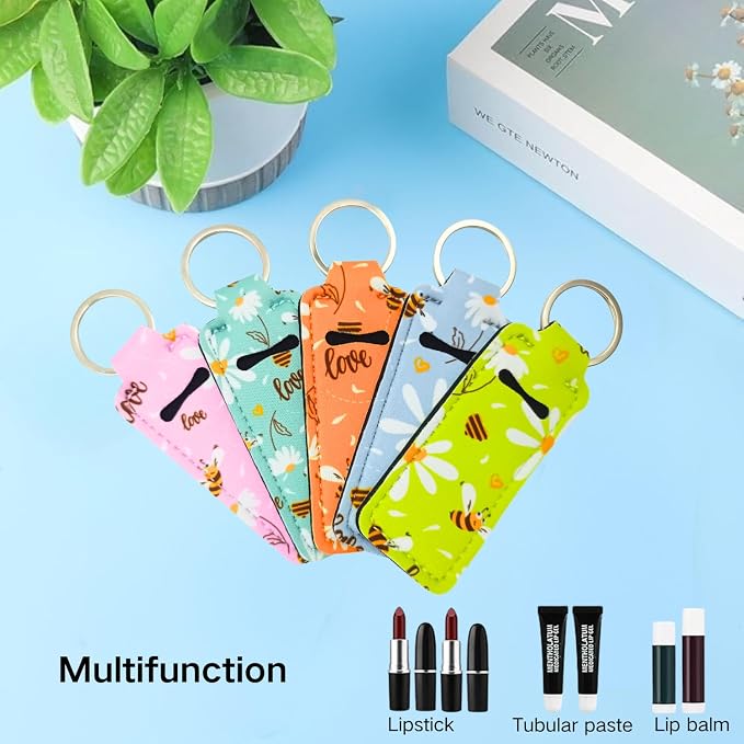 Chapstick Holder Key Chain Lipstick Holder Lip Balm Holder Keychain | Stocking Stuffers Gift, Compatible with Chapstick, Lip Balm and Lipstick, Bag Charm Accessories, Gifts for Women Friend