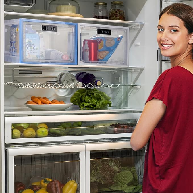 Lock Box for Medicines, Food, and Electronic Devices - Ideal for Keeping Medications Safe Locker, Lunch Snacks Locked Up Cabinet and Jail Cell Phones in One Lockable Container (Clear)