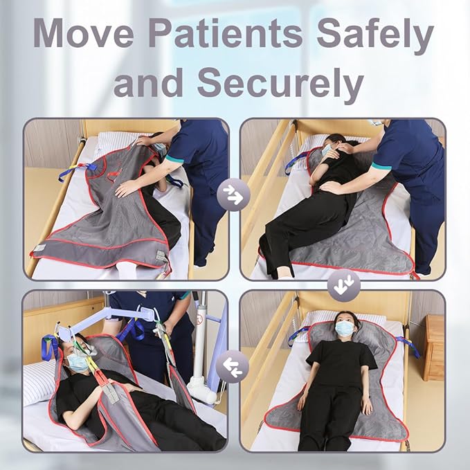 500lbs Mesh Full Body Sling for Lift - Patient Transfer Sling with Wide Pads for Elderly & Disabled,Compatible and Multi-Scene Transfer