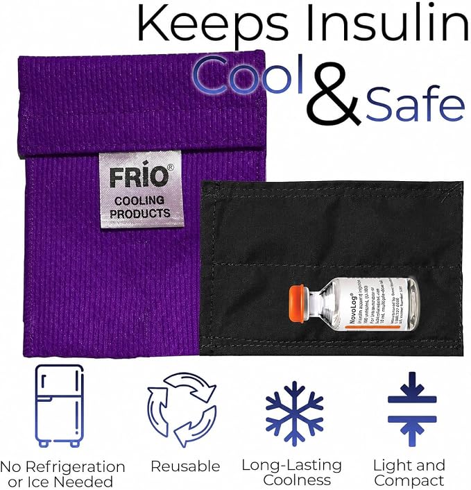 FRIO Cooling Wallet - Insulin Cooler for 45+ Hours of Stress Free On The Go - Purple Mini
