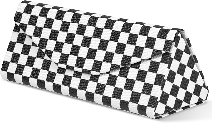 Sunglasses Case, Foldable Glasses Case, Magnetic PU Leather Hard Shell Folding Eyeglass Holder Box, Collapsible Unisex