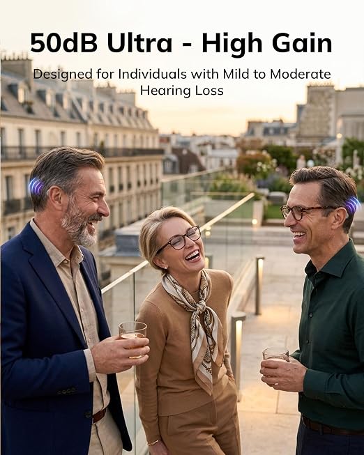 ELEHEAR Beyond Pro Rechargeable OTC Hearing Aids for Seniors, Soft Gold | VocClear 2.0 Technology, 30% Clearer Speech, Music Mode, Enhanced App Control, Advanced AI Noise Reduction, Bluetooth