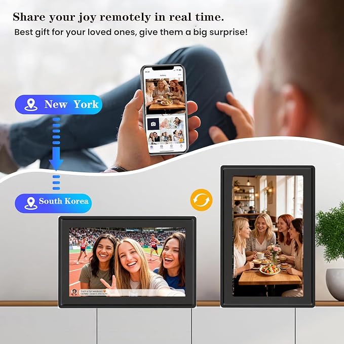 Digital Picture Frames Load from Phone,Video Frame,14" Uhale Digital Picture Frame 32GB,Touchscreen Digital Photo Frame WiFi, Instant Sharing, Unlimited Users,Free App,Gifts for Men/Women(Dad/Mom)