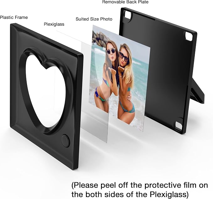 KWANWA Recordable Picture Frame – 20-Second Voice Recording, 3.9x3.9 Heart Shape Photo Frame, Personalized Keepsake for Loved Ones, Memorial, Long Distance, Birthday, Christmas, Mother's Day, Wedding – Tabletop Display for Home Office Desk