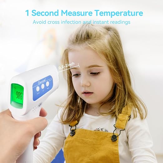Berrcom Digital Infrared Thermometer for Adults, Kids & Babies | non-contact infrared forehead thermometer, fever check for home use, fast accurate reading, ideal for all ages