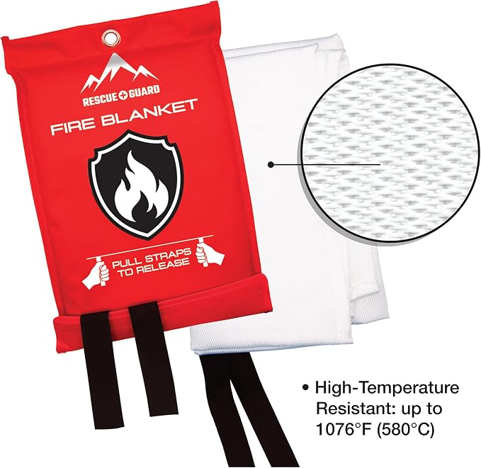 Fire Blanket 1080 Pack 40”x40” - Fire Blankets Emergency for Home and Kitchen - Emergency Blankets for Survival - Home House Safety Supplies kit Must Haves - Firemen Safety Gifts and Essential Stuff