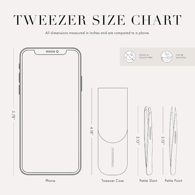 Tweezerman Exclusive Petite Tweeze Set for Eyebrows with Case Tea Rose