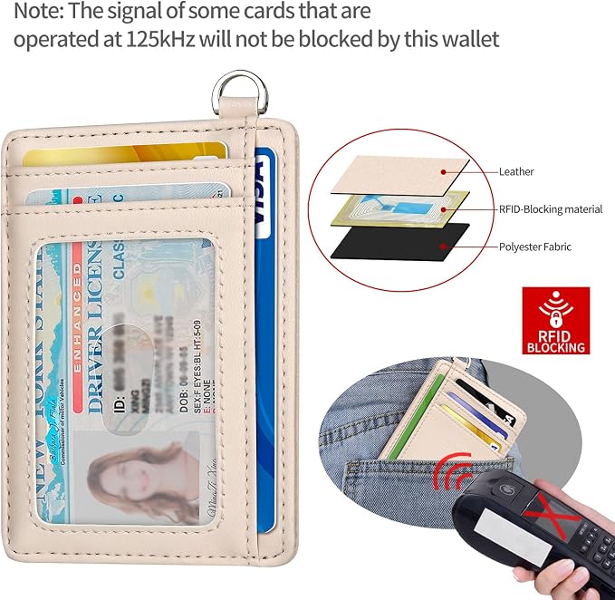 Slim Minimalist Front Pocket Wallet, RFID Blocking Credit Card Holder Wallet with Detachable D-Shackle for Men Women