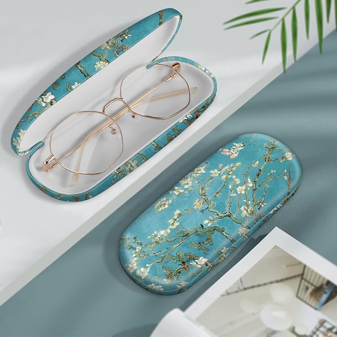 FINTIE Hard Shell Eyeglasses Case, Portable Protective Glasses Cover Eyeglass Holder Box with Cleaning Cloth for Men Women