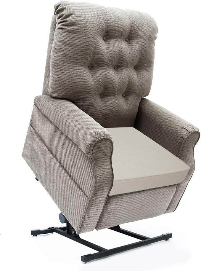 BUYUE Chair Lifting Cushion for Elderly 20" x 20" x 3", Friendly Woven Fabric High-Density Foam Recliner Chair Pad Couch Armchair Seat Cushion, Beige
