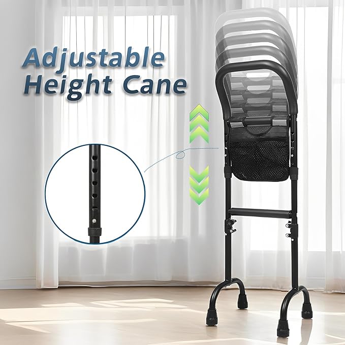 Stand Assist(Black)-Mobility Standing Aid Rail for Couch, Chair, Bedside, Toilet. Assistance Handle for People with Limited Mobility. Safety Grab Bar for Standing, Walking, Up and Down The Stairs