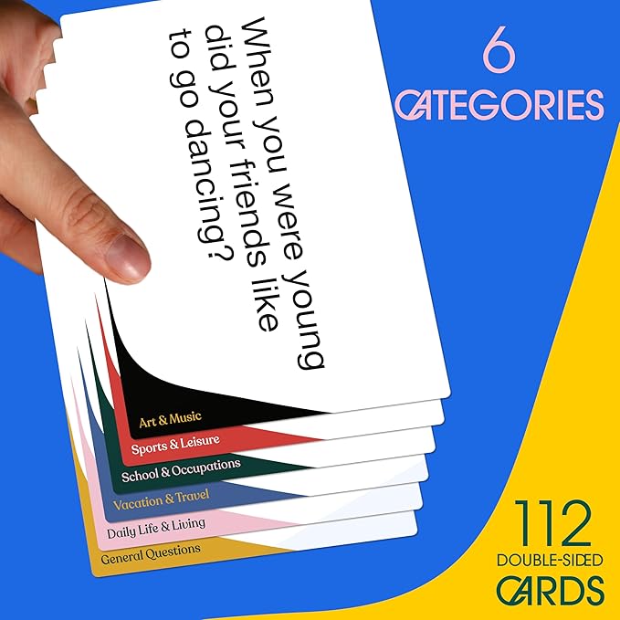 Keeping Busy Let's Chat Conversation Cards | Dementia Activities for Seniors Alzheimers Activities for Dementia Patients Alzheimers Products for Elderly Gifts for Elderly Women Memory Games for Adults