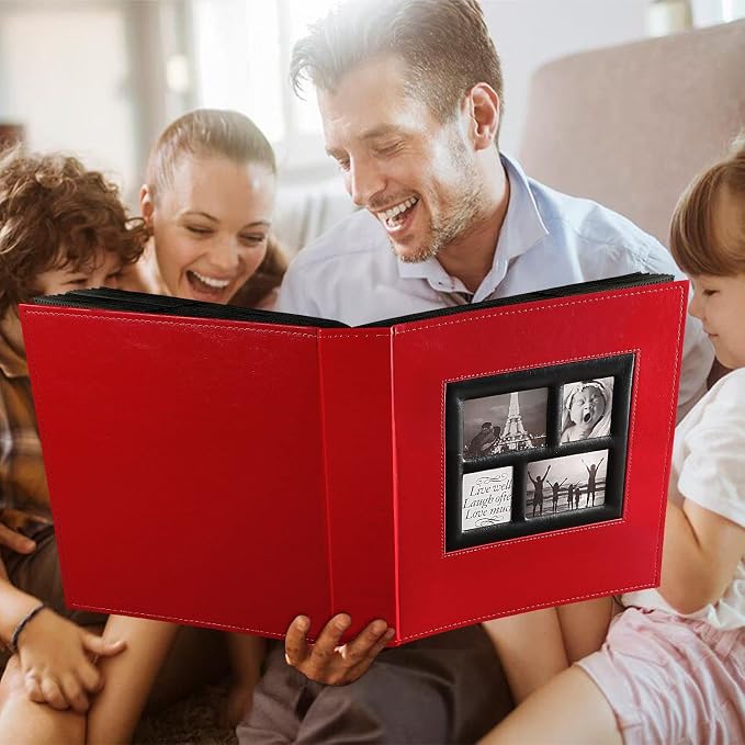 Ywlake Photo Album 4x6 1000 Pockets Photos, Extra Large Capacity Family Wedding Picture Albums Holds 1000 Horizontal and Vertical Photos Red