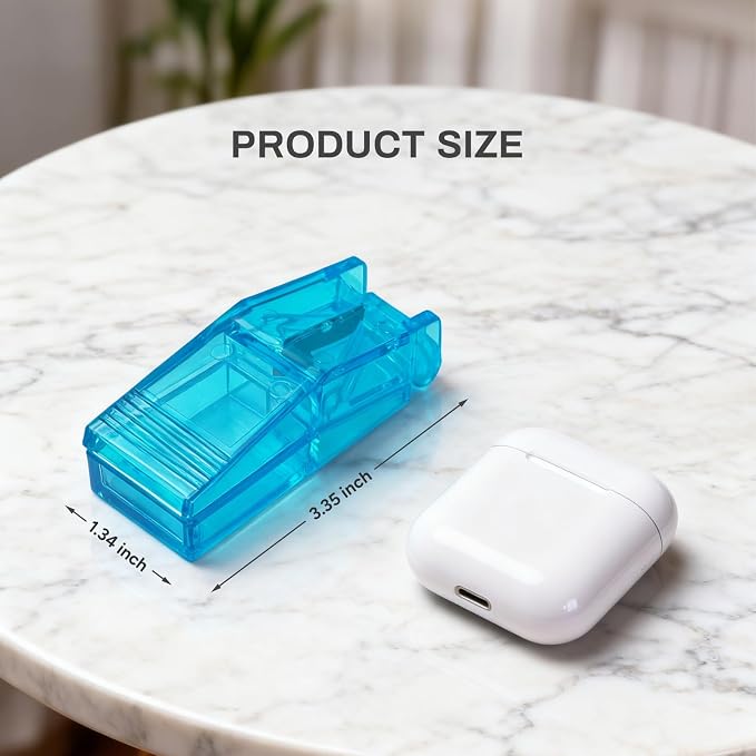 Ultrassist Pill Cutter and Splitter for Cutting Small or Large Pills, Accurate Medicine Splitter with Stainless Steel Blade, Transparent Vitamins Slicer Assorted Colors