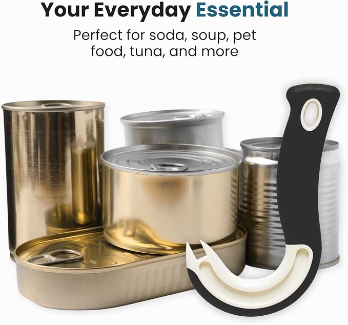 Easy Open Ring Pull Can Opener 3 Pack by Jokari. Durable Non Slip Rubber | Protecting Nails, Folks, Joint Pain or Arthritis, Easily open your tin cans, Great for kids and anyone with