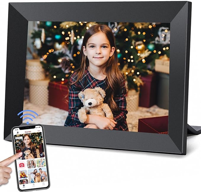 32GB FRAMEO 10.1 Inch Smart WiFi Digital Photo Frame | 1280x800 HD IPS Touchscreen , 32GB Large Storage, Auto Rotate,Share Moments Instantly via Frameo App from Anywhere