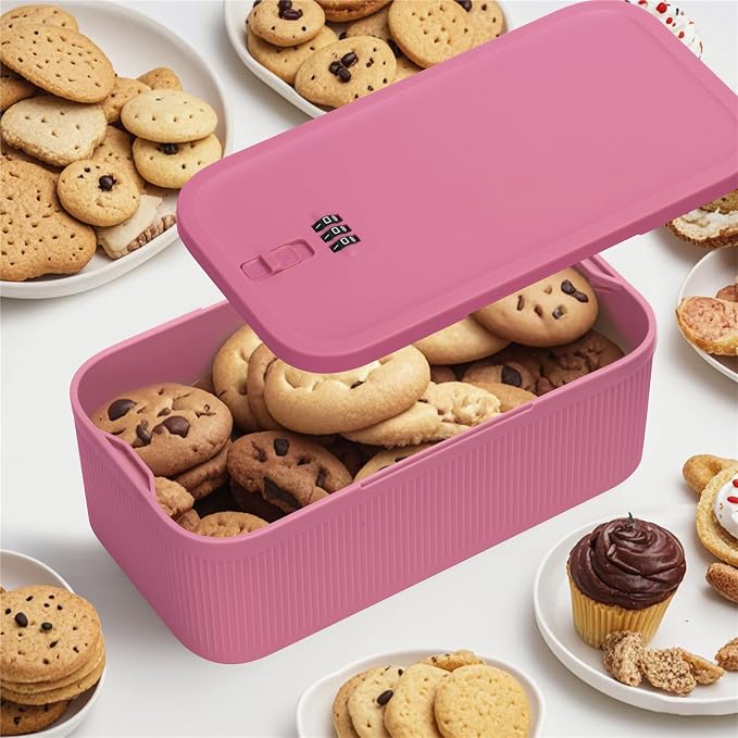 Small Lock Box, 9.25" x 5" x 3.6" Lockable Storage Safe Box for Medicine Phone for Home(Berry)