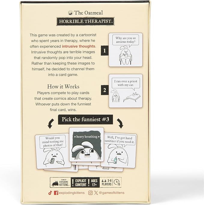 Horrible Therapist: Extra Horrible Edition by Exploding Kittens - A Card Game for 3-8 Players, Ages 17+ - Adult Party Game for Family Night | Build wildly inappropriate therapy comics with friends and family in this viral adult-only party game from The...