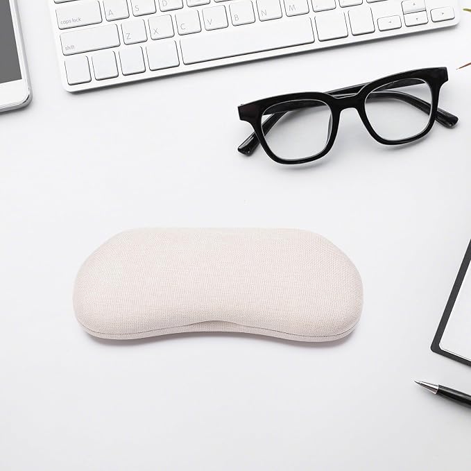 Vemiss Hard Shell Sunglasses Case, Large Linen Fabric Protective Glasses Case for Men Women