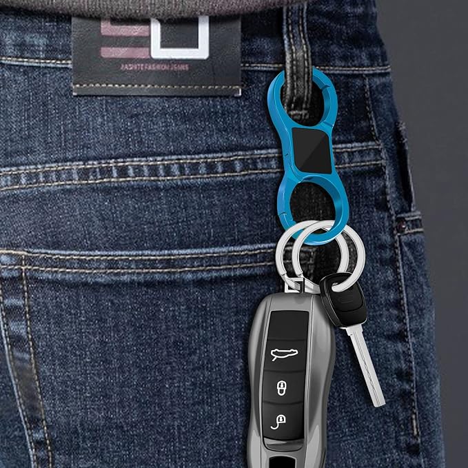 Idakekiy Key Chain Quick Release Spring with 4 Key Rings Heavy Duty Car Keychain Organizer for Men and Women