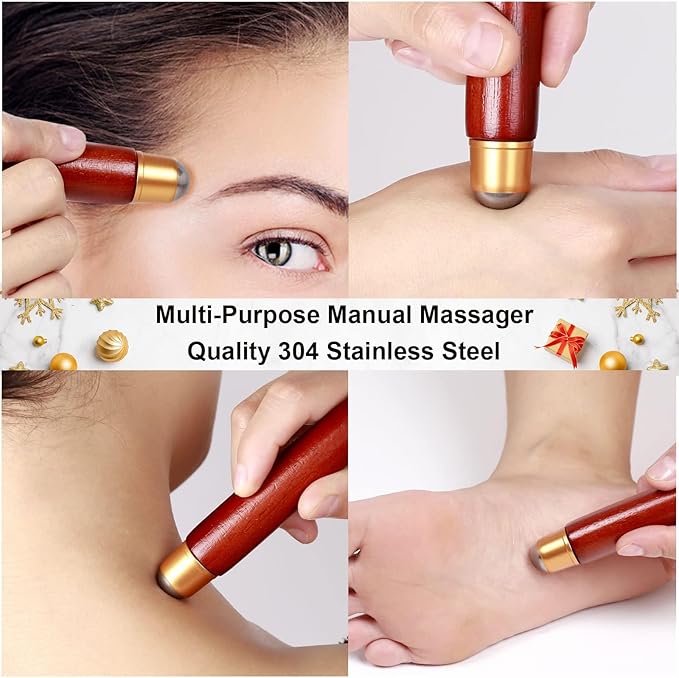 Back Scratcher, Long Back-Scratcher Extendable for Women Men Adults, Wide Claw/Solid Handle/Massage Roller, Portable Metal Head Body Hand Scratcher Massager