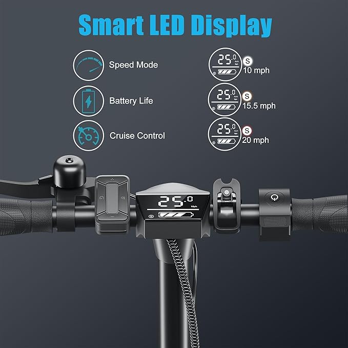 Caroma Electric Scooter with Seat Option,500/350W Motor Up to 25/20 Miles Range & 25/20 MPH Speed,9" Tires,Adjustable Electric Scooter for Adults,Foldable Commuting