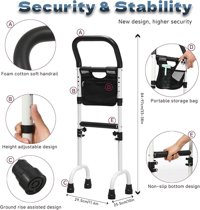Stand Assist Updated-Mobility Standing Aid Rail for Couch, Chair, Bedside, Toilet. Assistance Handle for People with Limited Mobility. Safety Grab Bar for Standing, Walking, Up and Down The Stairs