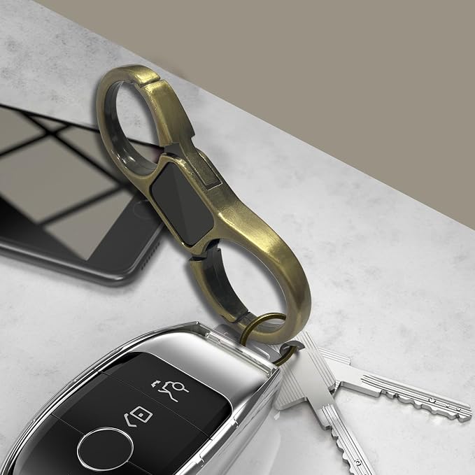 Idakekiy Key Chain Quick Release Spring with 4 Key Rings Heavy Duty Car Keychain Organizer for Men and Women