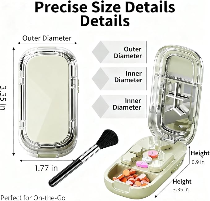Portable Pill Cutter and Splitter - Easy-to-Use Cutter for 1/2, 1/4, and Tiny Pills - Compact, Durable, and Ideal for Medication Precision (Pink)