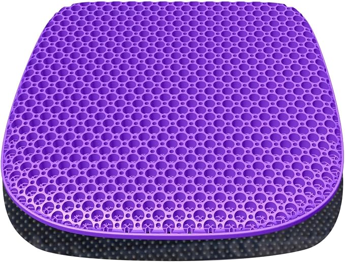 Large Gel Seat Cushion for Long Sitting with Non-Slip Cover, Soft & Breathable, Seat Cushion for Chair, Car, Office, Desk Chair, Wheelchair (17" x 15")