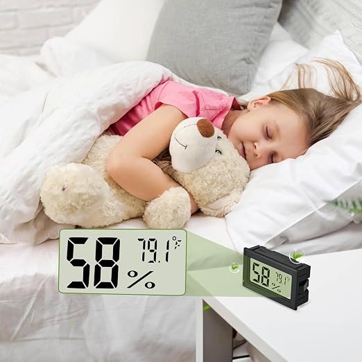 Humidity Meter Indoor Thermometer 6-Pack Mini Digital Thermometer Hygrometer Indoor Temperature Humidity Meters Gauge LCD Display Fahrenheit (℉) for Greenhouse, Reptile Tank, Cellar, Closet