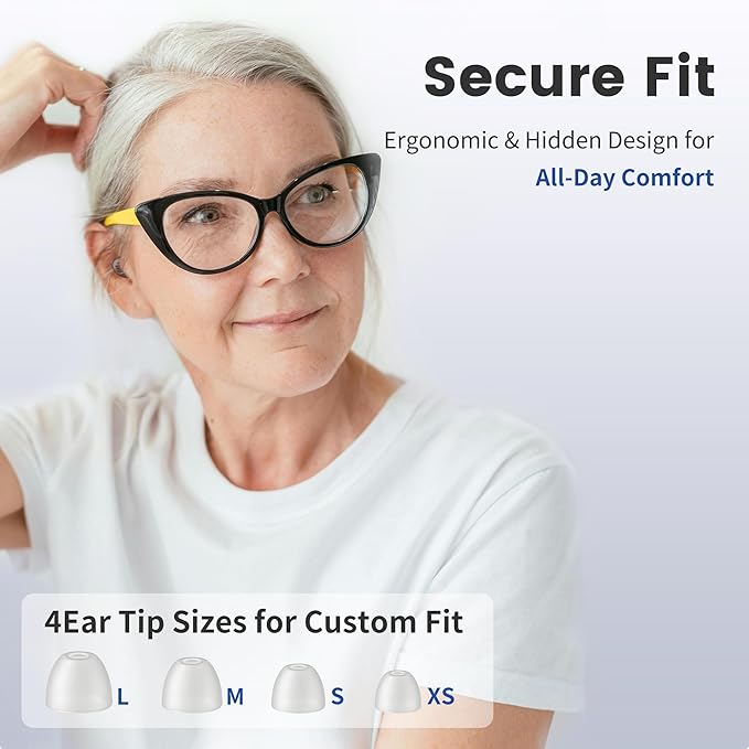 Edifier Bluetooth OTC Hearing Aids for Seniors, APP Control, Bluetooth In the ear Hearing Aids, Nearly Invisible Hearing Aid, Rechargable Comfort Design Wireless Music Phone Call (Brown) (H Brush)