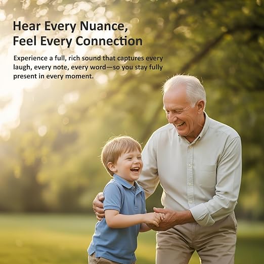 Rechargeable Hearing Aids for seniors with Intelligent Noise Reduction - Over ear hearing aid for women & men - OTC Hearing Aids for severe hearing loss with Fast charging case - Hearing Amplifiers for Seniors