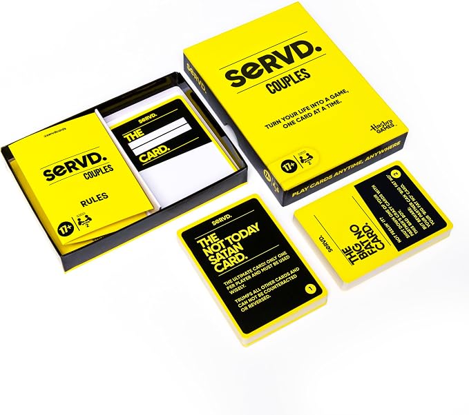 Hasbro Games SERVD Couples Game – Hilarious Real-Life Card Game for Partners – Funny Gifts for Anniversary, Date Nights, Valentine’s Day – 2 Players – Ages 17+