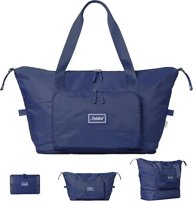 The Foldie Foldable Travel Bag for Women - 40L Weekender Bag with Multiple Pockets - Carry On Expendable Travel Bag