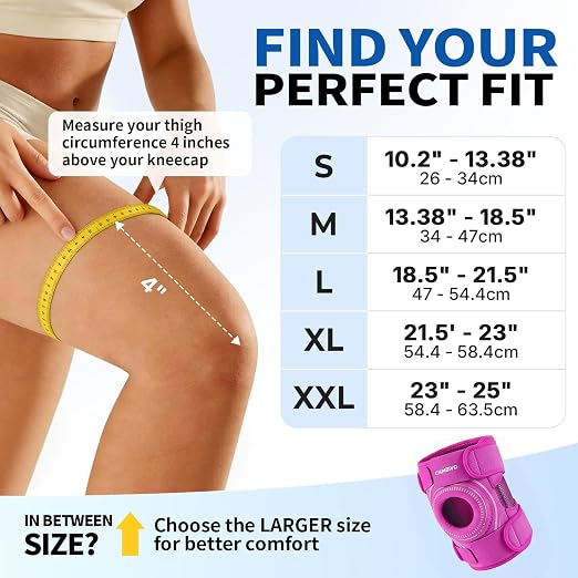 CAMBIVO ELITE Knee Brace with Side Stabilizers & Open Patella Gel Pad — Adjustable Support for Meniscus, Arthritis, ACL, MCL Recovery, Knee Support for Men and Women - Please Check Size Chart