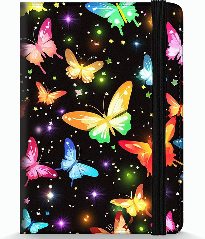Passport Holder Wallet Cover Case,RFID Blocking Passport Cover,Large Capacity Travel Wallet with Multi Card Slots (Colorful Butterfly)