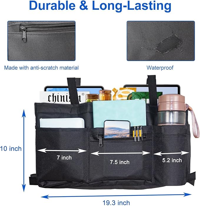 Upgrade Walker Bag with Soft Cooler & Cup Holder,Walker Accessories Walker Bags For Folding Walker,WalkerBaskets,Cup Holder For Walker,Rollator Bag With Cup Holder, Basket For Walker (Black)