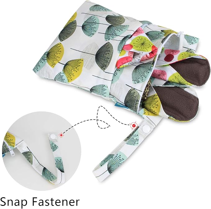 Teamoy 10pcs Cloth Panty Liners, Reusable Sanitary Pads with Wet bag, Washable Cloth Menstrual Pads with Charcoal Absorbency Layers (Country Style, 3pcs×7.9''+4pcs×10''+3pcs×11.6''), 11 Piece Set | Washable Pads with Charcoal Absorbency Layers, Soft an...