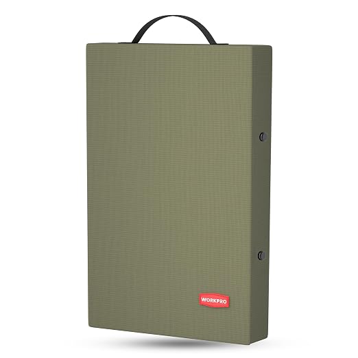 WORKPRO 17" Kneeling Pad with Removable Cover, Green | Soft NBR Foam Cushioning, Large Size, For Gardening, Daily Chores, Workout Supplies