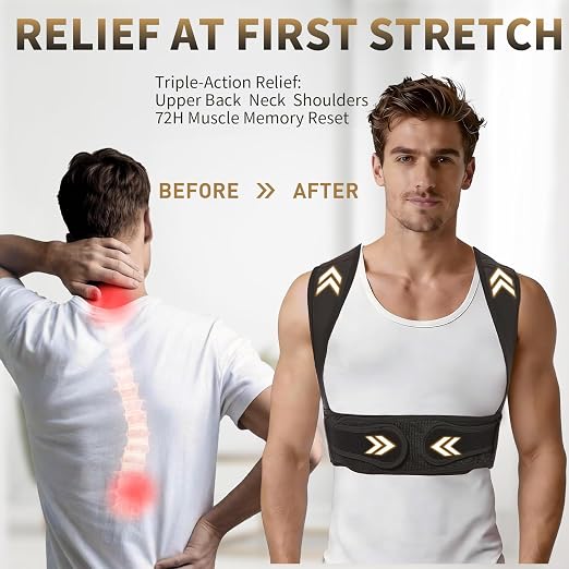 WNIEYO Posture Corrector for Women and Men Back Brace for Women Back Straightener for Effective Lower Back Pain Relief, Scoliosis, and Better Posture Support(L)
