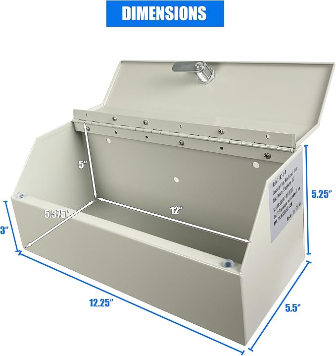 Lockable Medicine Storage Cabinet, Wall Mounted Steel Medicine Cabinet with Key Lock for Prescriptions, Vitamins, First Aid Supplies & Medical Storage