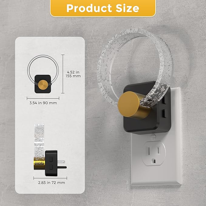 L LOHAS LED Night Lights Plug into Wall, Changing RGB Night Light with Dusk to Dawn Sensor, 180° Rotatable Bubble Nightlight Plug in Wall for Halloween, Christmas, Holiday, Hallway