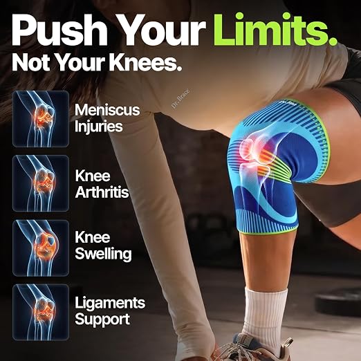 DR. BRACE Elite Compression Knee Brace for Women & Men, (2-Pack) Knee Support Compression Sleeve, Workout Sports Knee Braces for Meniscus Tear, ACL & Arthritis Pain Relief - Check Size Guide Video (Zeus, Small)