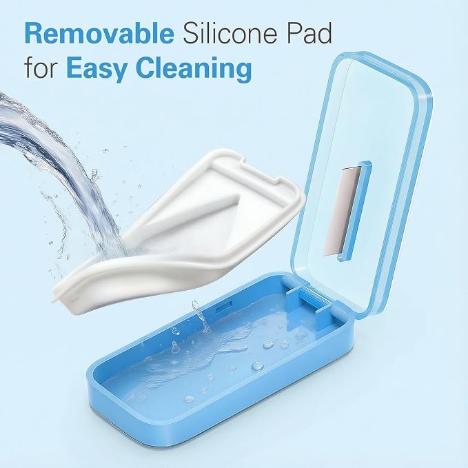 DEPAD Pill Cutter Splitter for Small and Tiny Pills, Pill Splitter with Removable Silicone Pad, Tablet Cutters for Small or Large Pills Professional with Sharp Blade (Blue)
